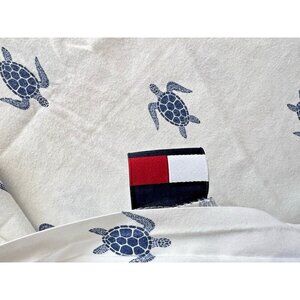 TOMMY HILFIGER TURTLE Standard Pillowcase 20"W x 28"L Blue White PRISTINE
